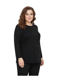 Resim Wearon Kadın Siyah Sıfır Yaka Taşlı Bluz Bgl-st05154 Siyah 