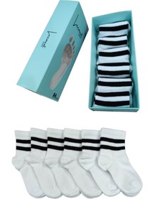 Resim Leement socks Çocuk 6 Çift Kolej Yarım Konç Çorap Premium Seri Burun Dikişsiz Pamuklu 