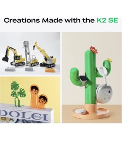 Resim Creality K2 Se 3D Yazıcı, Pla Filamanlı 2 kg (Rastgele Renk), Çok Renkli Baskıyı Destekler, Cfs Gerektirir, 500 Mm/s Yüksek Hızlı Baskı, Otomatik Seviyelemeli Baskı Hacmi 220 x 215 x 245 mm 