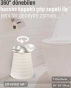 Resim Jet's Home Çöp Kovası Bas-çek Kapaklı Çöp Kutusu Banyo Çöp Kovası Beyaz 7 Litre 