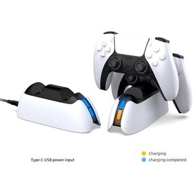 Resim Ps5 Kol Şarj Edici Stand Dock Led Işıklı Göstergeli Çift Kol Şarj 