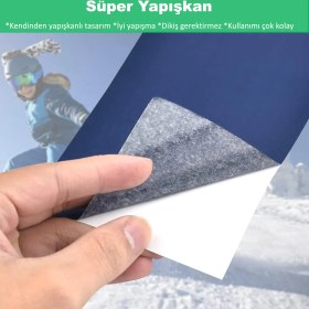 Resim FIXALL ADHESIVE PRODUCTS Yapışkanlı Polyester Kumaş Mont Çadır Şemsiye Tamir Yaması 19 Adet Turuncu 