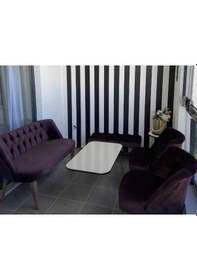 Resim Venqm Mürdüm Mor Çay Seti Koltuk Puf Hediyeli Berjer Koltuk Çok Renkli 