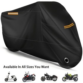 Resim Yansıtıcı Şeritlerle Motosiklet Örtüsü, Tam Kapsama 190T Polyester Taffeta Elektrikli Araç Örtüsü. 