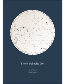 Resim Yıldız Haritası N4 Kişiye Özel - Art Print - 50x70 cm 