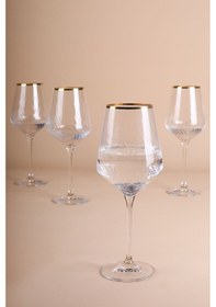 Resim Rakle Premium Gold 4'lü Su Kadehi Seti 435 Cc Renkli 