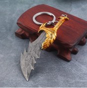 Resim Genel Markalar God Of War Gow Ragnarok Kratos Blade Of Chaos Kaosun Bıçakları Anahtarlık Metal Playstation 5 Gold 