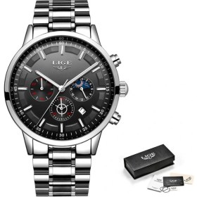 Resim Hanyang Gümüş Siyah S Lıge Saat Erkekler Chronograph Mavi Izle Lüks Spor Tarihi Kuvars Saatler Erkek Su Geçirmez Aydınlık Saat Relogios Masculinos + Kutu (Yurt Dışından) 