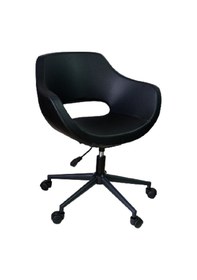 Resim Bilgisayar Sandalyesi Çalışma Koltuğu Siyah Metal Ayaklı Siyah Re 