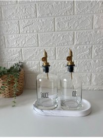 Resim moon home dekor Yağdanlık,2li yağdanlık,cam yağdanlık,gold detaylı yağdanlık 