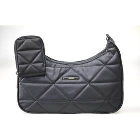 Resim Guard Leather Kapitone Kadın Omuz Çantası + Renkli Kartlık siyah 
