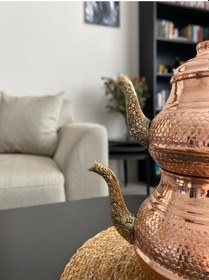 Resim Bakır Petek Desenli Çaydanlık Bakır 