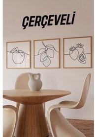 Resim Ahşap Çerçeveli Mdf Kare Tablo Seti Mutfak Için 23 X 23 Çerçeveli Kr4049 