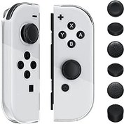 Resim RHOTALL Yumuşak TPU Şeffaf Kılıf, Nintendo Switch/Switch OLED Joycon ile Uyumlu, Anahtar Standart Sürüm Joycon Kumandası için Şeffaf Kapak Kılıfı 6 Parmak Kapaklı 