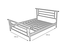 Resim ZAMBAK METAL KARYOLA, ÇİFT KİŞİLİK, SİYAH, 140X190 