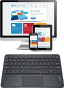 Resim Bluetooth Tablet Dokunmatik Yüzeyli Klavye, Taşınabilir Makas Ayaklı Tasarım Güç Tasarruflu Çok Fonksiyonlu Dizüstü Bilgisayar Bluetooth Klavye 