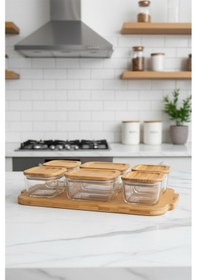 Resim Bambum Enzo - 13 Parça Cam Kahvaltılık Bambu 