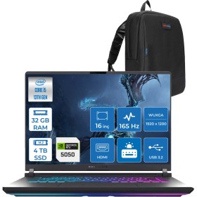 Resim Asus Rog Strix G16 G615JH-RV053 Intel Core I5-13450HX 32GB 4tb SSD 8GB/RTX5050 Gddr7 115W 16" Wuxga 165Hz 3ms IPS Freedos Gaming Laptop WRX053F15+ZETTAÇANTA 