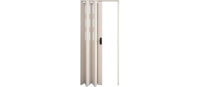 Resim Faran Dekorasyon 102 x 230 Beyaz Renk Camlı Pvc Akordiyon Katlanır Kapı - Frnakmodel-138 