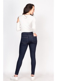 Resim Busa Hamile Beli Lastikli Skinny Kot Pantolon Mavi-mavi 
