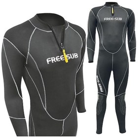 Resim Free-Sub 3mm Thyphoon Siyah Dalış & Sörf Elbisesi Wetsuit Siyah 