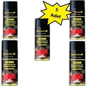 Resim Solon Profesyonel 5 Adet Silikon Kalıp Ayrıcı ve Yağlayıcı Sprey 500 Ml. 