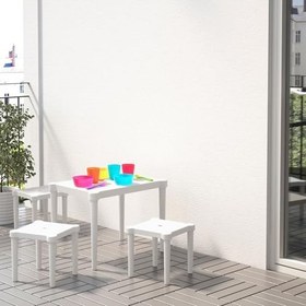 Resim IKEA Çocuk Oyun Masası,Dikdörtgen Beyaz Renk MeridyenDukkan 58x42x43 cm İç-Dış Mekan Kullanımı Çocuk Masası 