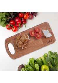 Resim İroko L Kayın Ahşap Kesme Tahtası 30x13,5 Cm Doğal, Dayanıklı, El Yapımı Mutfak Sunum Tahtası Ahşap 