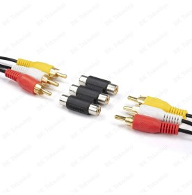 Resim BK Teknoloji 3 Rca Dişi-Dişi Av Video Ses Kablosu Birleştirme Adaptörü 