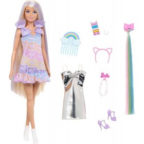 Resim Barbie Upuzun Muhteşem Saçlı Bebekler Saç Tasarım Oyun Seti JCT72 