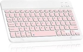 Resim Valkyrie Bluetooth 10 inç Ios Windows Android Uyumlu Kablosuz Klavye - Türkçe - Şarjlı - Sessiz - Multimedia - Ultra İnce Pembe 