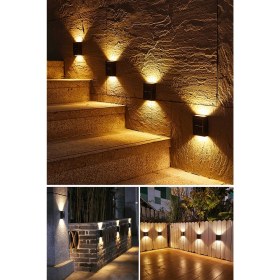 Resim Cryfox Tekli Yeni Model Solar Çift Taraflı Duvar Lambası Güneş Enerjili Aydınlatma Dekorasyon Aplik Işık 