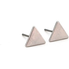 Resim Mat Gri Renkli Üçgen Şekilli Erkek Kadın Küpe E878 Çok Renkli 