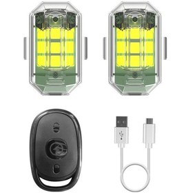 Resim Geeksen Kablosuz Uzaktan Kumandalı Led Strobe Işık Motosiklet Araba Bisiklet Scooter Çarpışma Motosiklet Farları 