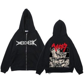 Resim Berserk Fermuar Hoodie 14620 Siyah Siyah 