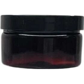 Resim 100ml Kahverengi Akrilik Plastik Krem Kavanozu Siyah Kapaklı, 24 Adet, Krem Kavanozu, Kozmetik Kavanoz, Plastik Kavanoz 