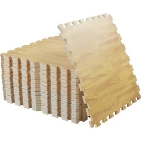 Resim 24 Adet Beyaz EVA Köpük Egzersiz Matları, 30.0x30.0 cm, Ahşap Desenli, Kaymaz Kilitli Tasarım Yoga, Fitness & Ragbi Antrenmanı İçin - Kalın Şok Emici Zemin Koruma, Egzersiz Yüzeyi|Estetik Çekicilik|Dayanıklı EVA Köpük, Spor Salonu Aksesuarları 