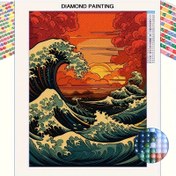 Resim 5D Elmas Boyama Kiti - Canlı Günbatımı Deniz Manzarası, Yuvarlak Elmaslar, Kanvas Malzeme, Yatak Odası veya Giriş için Rahat Duvar Sanatı, Rahat Duvar Sanatı | Günbatımı Manzarası | Gradual Renk Tasarımı, Elmas Boyama Kiti 
