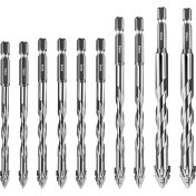 Resim VintageVo 10PCS Yeni Dört Flüt Testere Dişi Eksantrik Matkap Biti Boyutu 5/6/8/10/10/12MM, Ahşap Mermer Metal Cam Seramik Duvar Karoları Için (Yurt Dışından) 