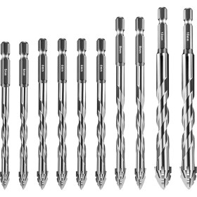 Resim VintageVo 10PCS Yeni Dört Flüt Testere Dişi Eksantrik Matkap Biti Boyutu 5/6/8/10/10/12MM, Ahşap Mermer Metal Cam Seramik Duvar Karoları Için (Yurt Dışından) 