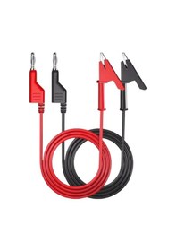 Resim P1037 Multimetre Test Uçu Krokodil Kablo Kiti - Kırmızı - Siyah 