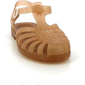 Resim Meduse Sunmif Mat Crepe Paillete Kadın Sandalet Kahve 