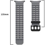 Resim Qyouth Yedek Galaxy Uyumlu 47mm Uyumlu Ultra Silikon Samsung Saat Pastel Kireç-gri Çift Bant Kayışı - Dw 
