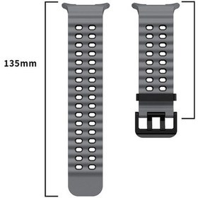 Resim Qyouth Yedek Galaxy Uyumlu 47mm Uyumlu Ultra Silikon Samsung Saat Pastel Kireç-gri Çift Bant Kayışı - Dw 