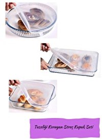 Resim Kitchen Design Lab Silikon Streç Yuvarlak - Kare - Dikdörtgen Borcam Kapağı 3'lü Seti 