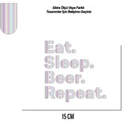 Resim ARONA Eat Sleep Beer Repeat Sticker 