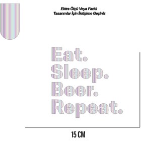 Resim ARONA Eat Sleep Beer Repeat Sticker 