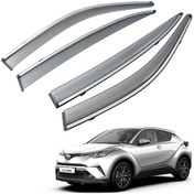 Resim Toyota C-hr Mügen Cam Rüzgarlığı Kromlu Rüzgarlık Paslanmaz Kromlu 2016 Sonrası Füme Renk 