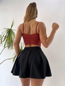 Resim Pink Life Kırmızı Sandy Kumaş Büzgülü Büstiyer Kırmızı 