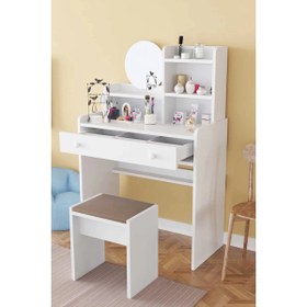 Resim Evdemo Kumru Tabureli Makyaj Masası 